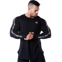 Bodybuilding Camisa de Manga Comprida Casual Moda Skinny