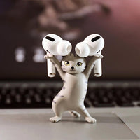 Suporte de fone de ouvido gato dançante para AirPods