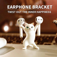 Suporte de fone de ouvido gato dançante para AirPods