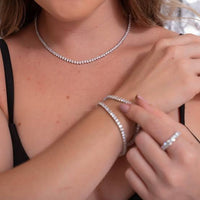 Compre 1 Leve 3 Kit Luxo Zirconia Cristal com 2 Pulseiras + Exclusivo Colar