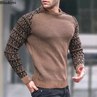 Novo 2023 Suéter casual fino ajuste de malha