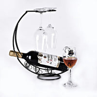 Suporte criativo para vinho em metal