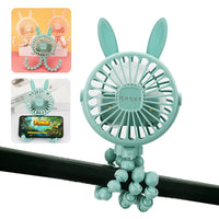 Ventilador para bebê portátil, USB Recarregável e Elétrico 3 velocidades