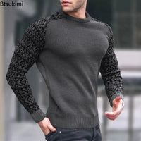 Novo 2023 Suéter casual fino ajuste de malha