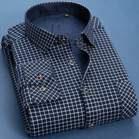 Camisa de manga comprida plus veludo grosso xadrez de alta qualidade