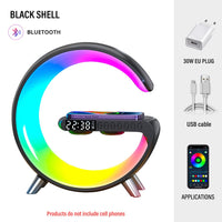 Caixa de som, Carregador e despertador inteligente em Led com auto falante e bluetooth