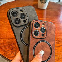 Capa de Luxo para Iphone de córtex magnética de carregamento sem fio à prova de choque