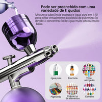 Airbrush Nail With Compressor Portable Airbrush For Nails Cake Tattoo Makeup Paint Air Spray Gun Oxygen Injector Air Brush Kit