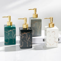 Frasco de loção de cerâmica marmorizada banhado a ouro de luxo