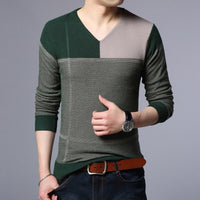 Suéter tendencia 2023 masculino de malha com gola v