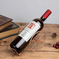 Suporte para vinho metal retrô com rodas de ferro bronze