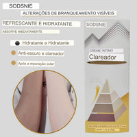 Clareador intimo e rejuvenescedor para axilas, virilha, bumbum e vagina.