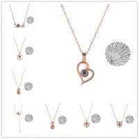 Incrível Colar de Projeção 100 Idiomas Eu Te Amo Pingente