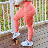 Legging feminina tie dye para academia sem costura