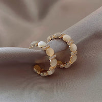 Novos brincos de argola com pedras semi preciosas