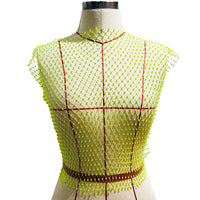 Sexy Mesh Crop Tops para mulheres