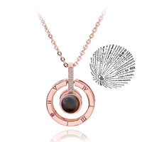 Incrível Colar de Projeção 100 Idiomas Eu Te Amo Pingente