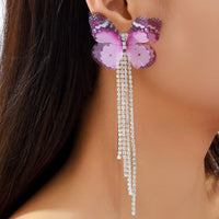 Brincos de Luxo borla longa de cristal