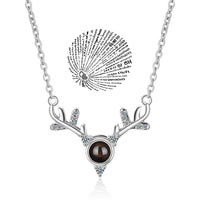 Incrível Colar de Projeção 100 Idiomas Eu Te Amo Pingente