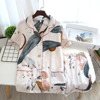 Pijama Outono/ Inverno Novo 100% viscose calças de manga comprida