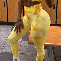 Legging feminina tie dye para academia sem costura