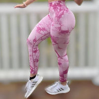 Legging feminina tie dye para academia sem costura