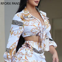 Lindo conjunto top curto manga longa com saia sexy