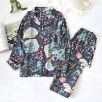 Pijama Outono/ Inverno Novo 100% viscose calças de manga comprida